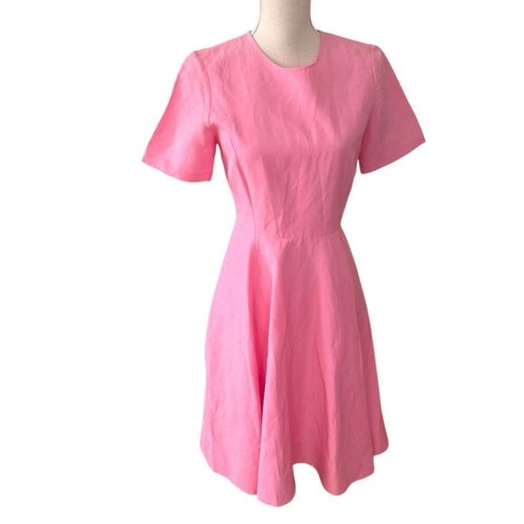 LAFAYETTE 148 NEW YORK Pink Silk & Linen Midi Dress 4 - Picture 2 of 5